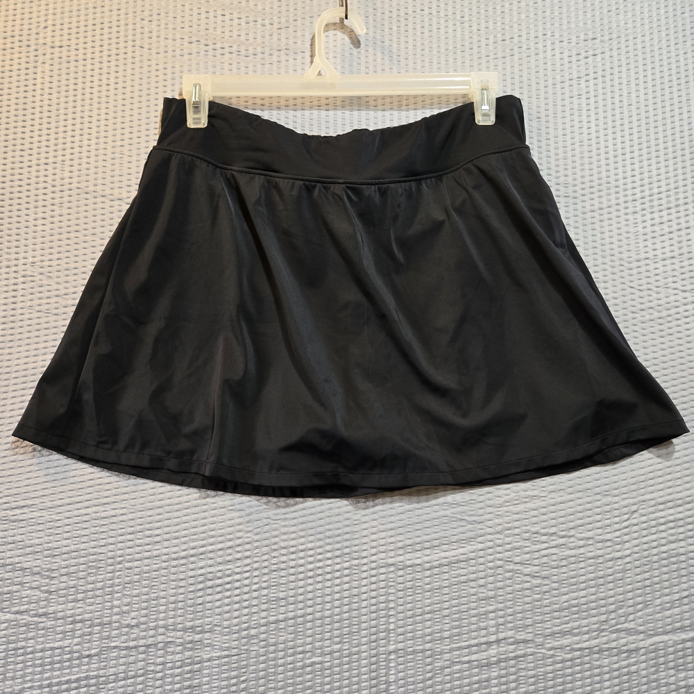 Black Mini Skater Swim Skirt